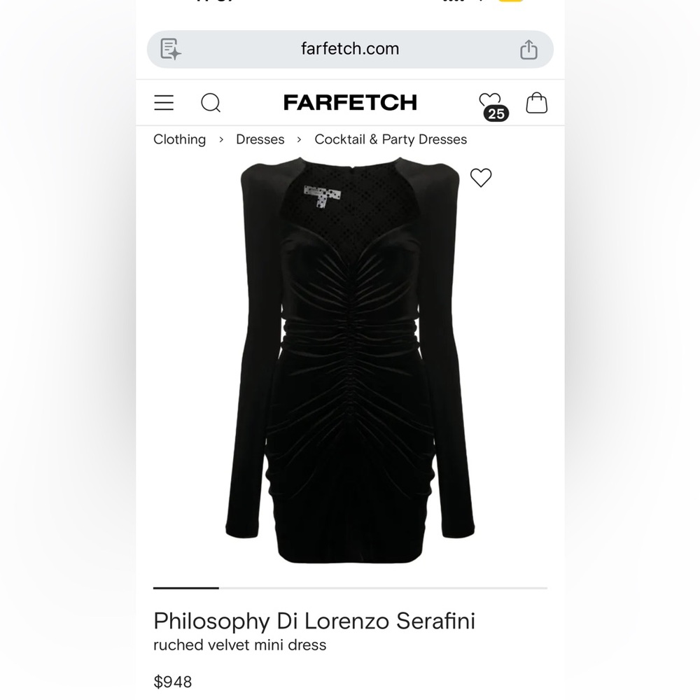 Philosophy Di Lorenzo Serafini Black Velvet Dress
